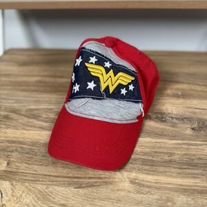 Youth Wonder Woman Adjustable Hat Logo Red One Size